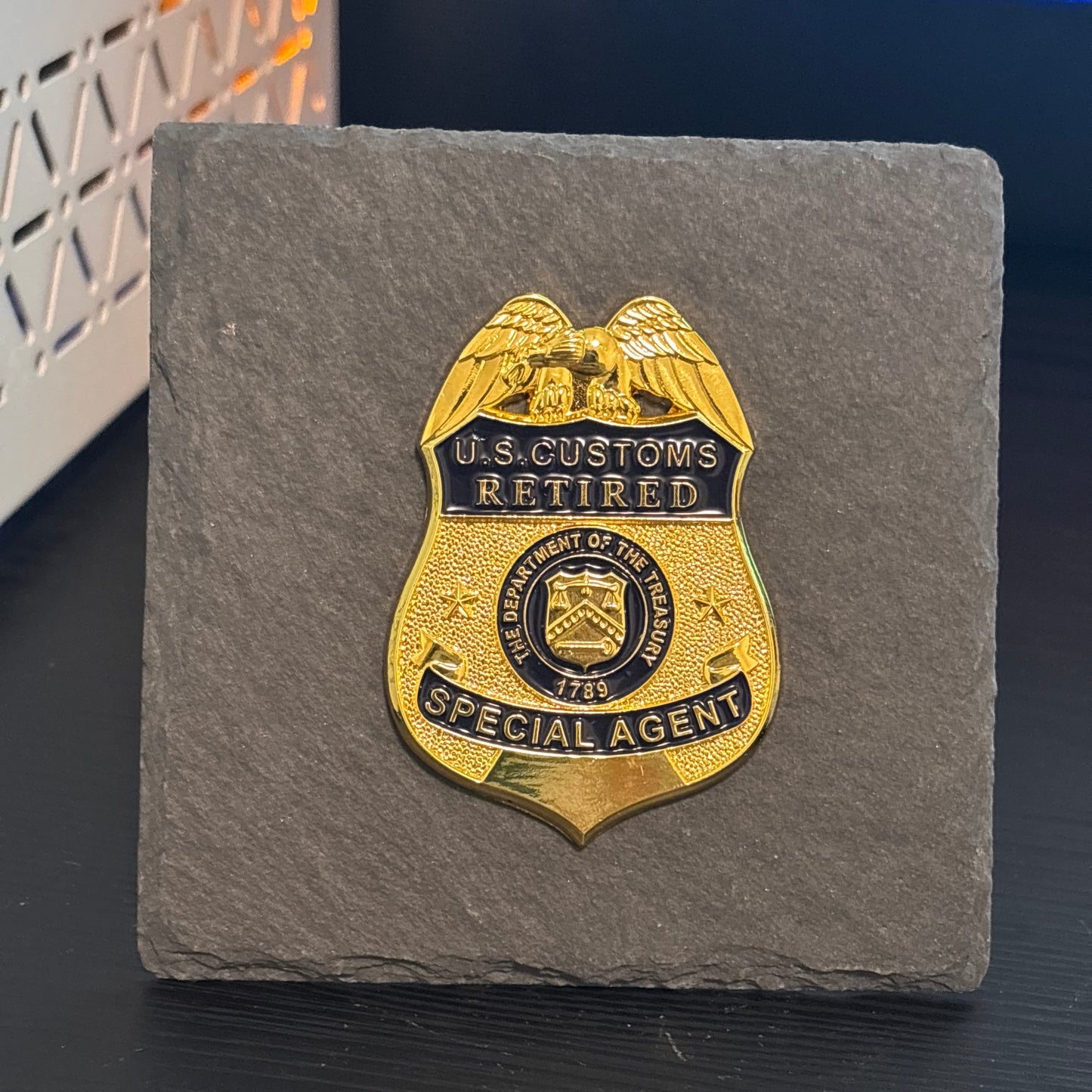 Us Customs retired badge Desk Decor,Law Enforcement Award & Recognition Collectible gifts retirement memorial