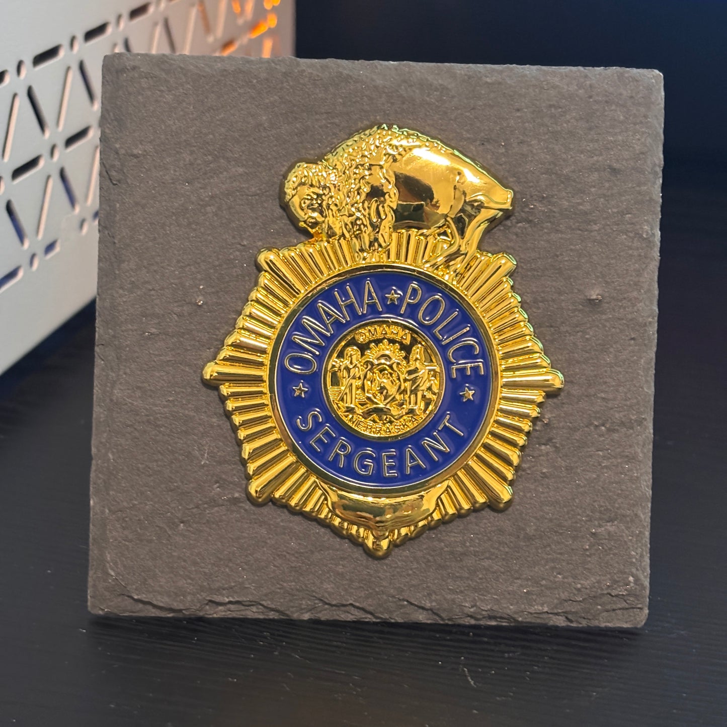 Omaha police badge Desk Decor,Law Enforcement Award & Recognition Collectible gifts retirement memorial