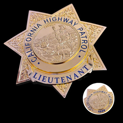 US CHP Lieutenant Badge Replica Movie Props Customizable Number