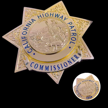 US CHP Commissioner Badge Replica Movie Props Customizable Number