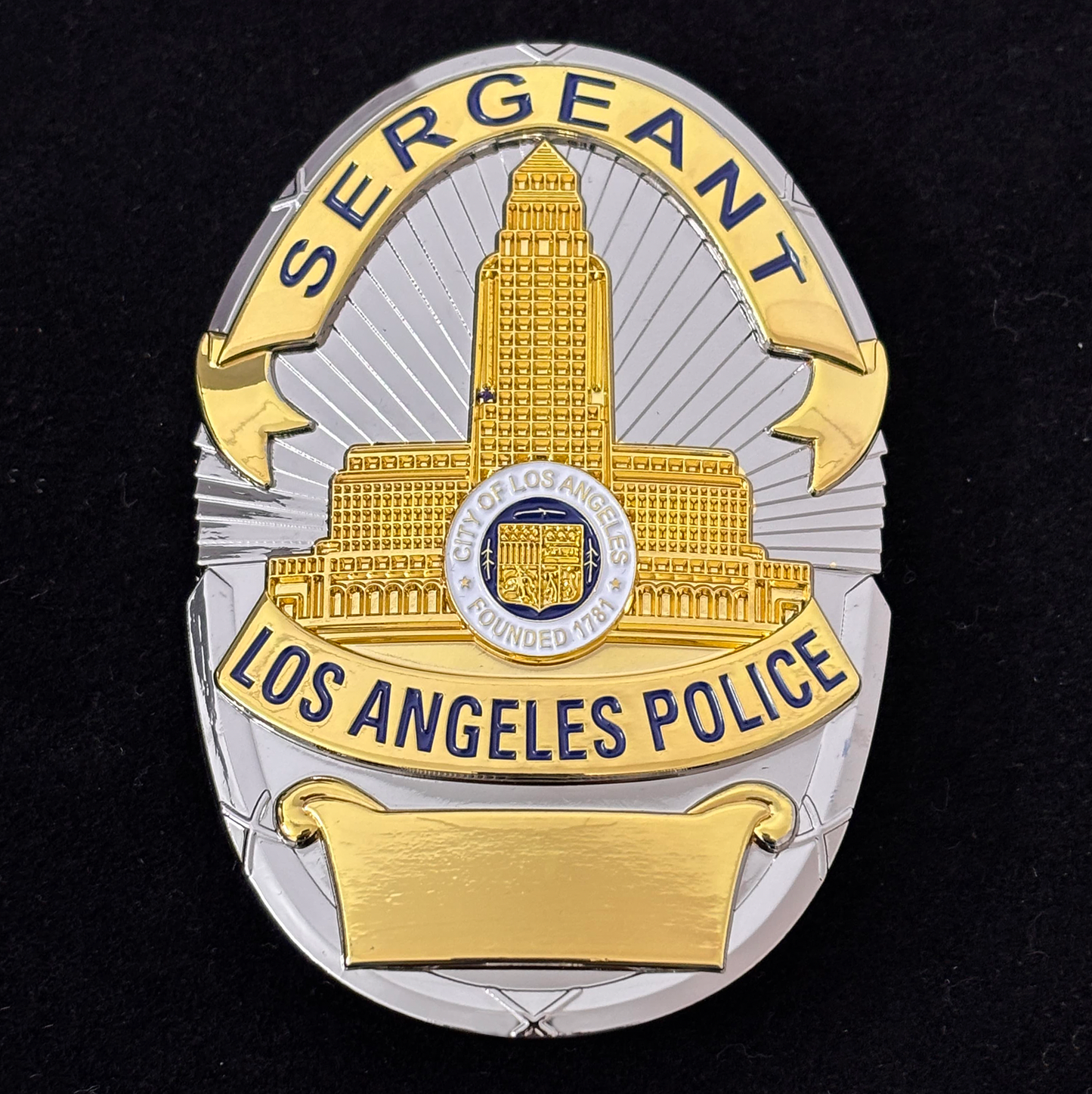 LAPD Los Angeles Sergeant Police Office Badge Replica Movie Props  Customizable Number
