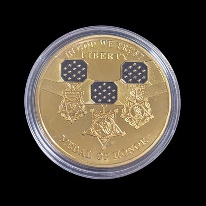 Pièce de défi de la médaille d'honneur de la liberté « EN DIEU NOUS CONFIONS »