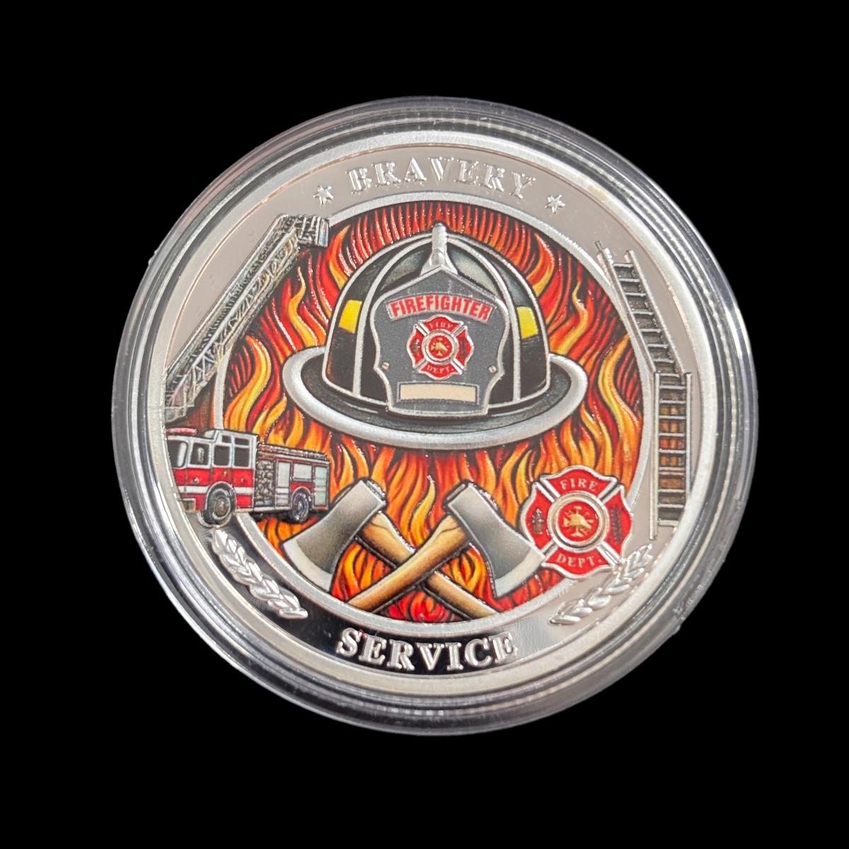 IN DER LINIE DER FEUERSTÄRKE IN DER EINHEIT FEUERWEHRMANN Challenge Coin