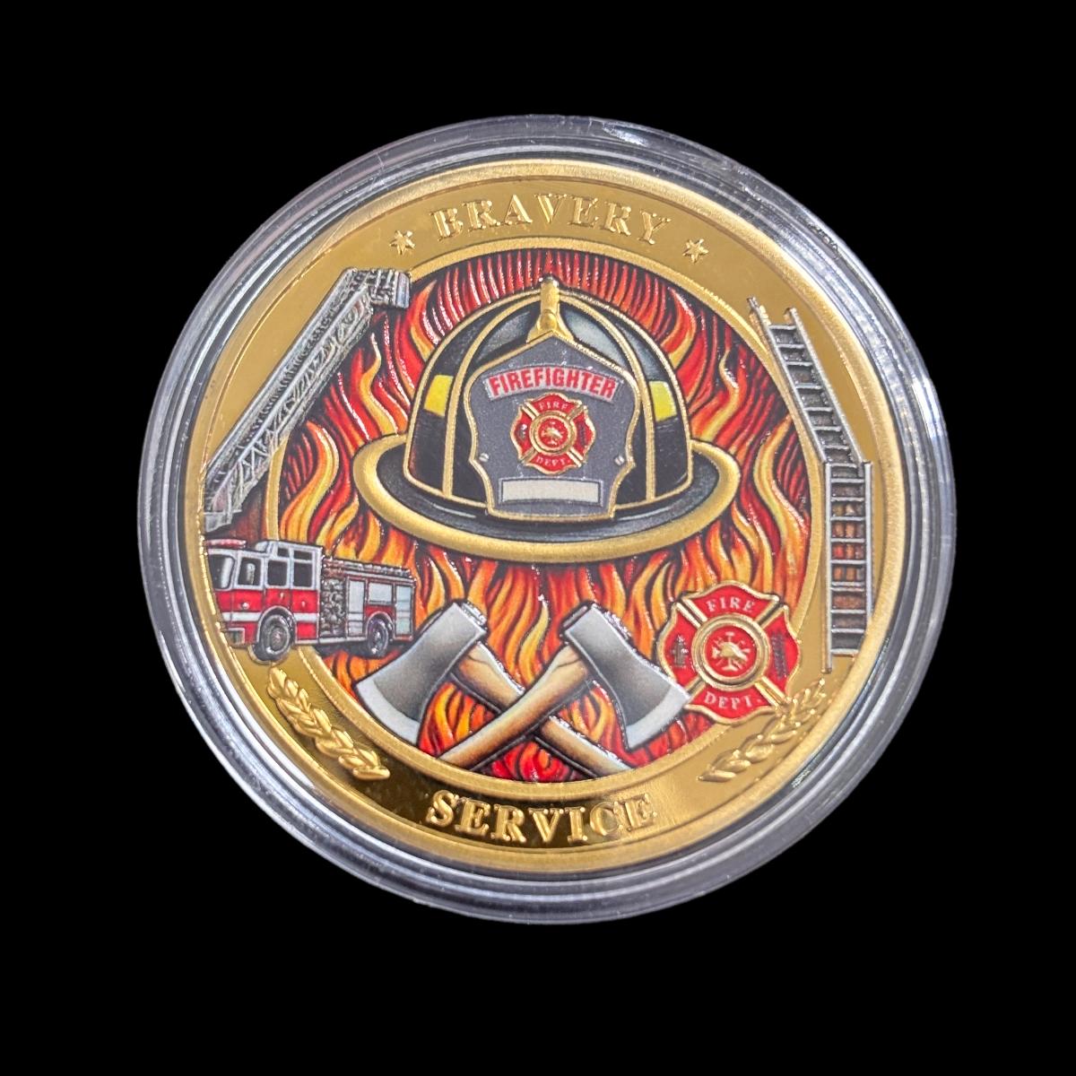 IN DER LINIE DER FEUERSTÄRKE IN DER EINHEIT FEUERWEHRMANN Challenge Coin