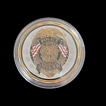 St. Michael schützt US-Polizeibeamter Challenge Coin