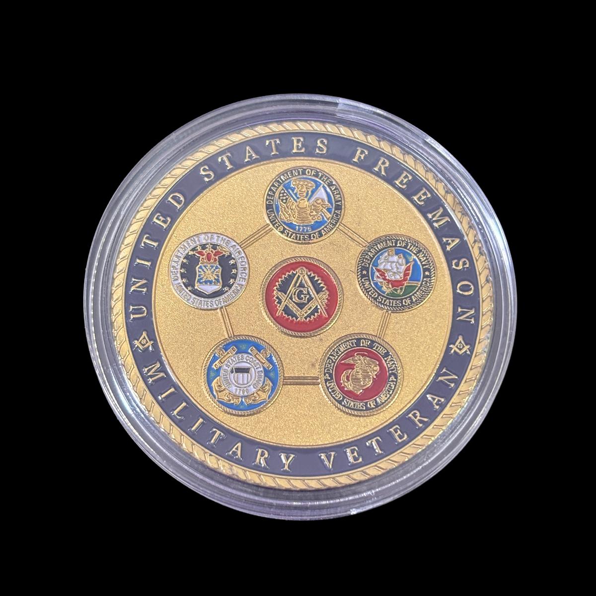 US-Freimaurer-Militärveteranen-Freundschafts-Moral-Brüderliebe-Herausforderungsmünze