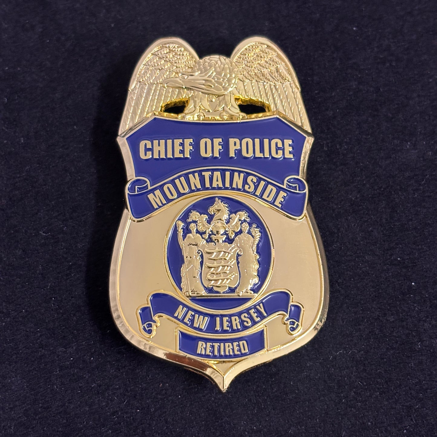 Réplique du chef de police retraité du New Jersey Mountain Side, accessoire de film personnalisable