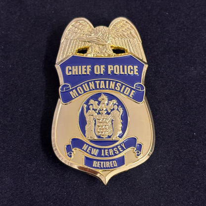 Réplique du chef de police retraité du New Jersey Mountain Side, accessoire de film personnalisable