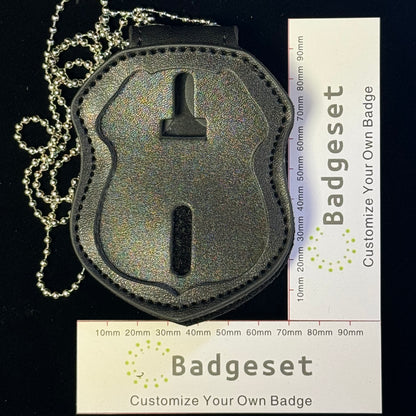 Porta credenciales de cuero de primera calidad con diseño incrustado para insignias de la Policía Federal de EE. UU.