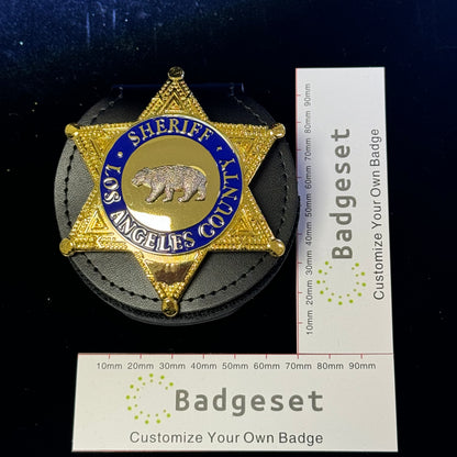 LASD Los Angeles County Sheriff Bear Badge Customize Number Replica Movie Props