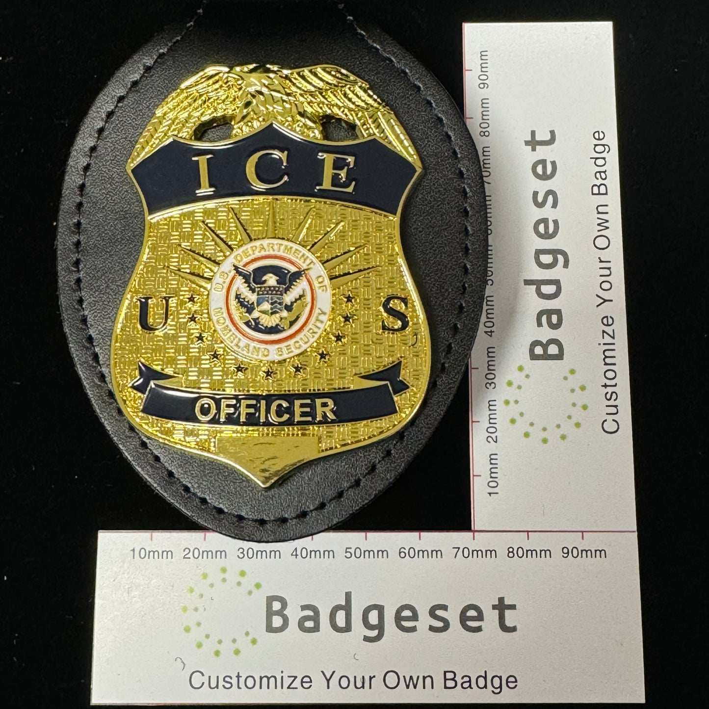 Ice Badget US ICE Officer Badge Replica Movie Props Customize Number – Badgesets
