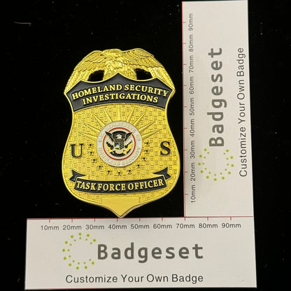 US HSI TFO Task Force Officer Badge Homeland Security Investigations Replica Movie Props