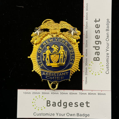 Réplica de placa de policía de Nueva York (NYPD) - Utilería de película - 2 estrellas