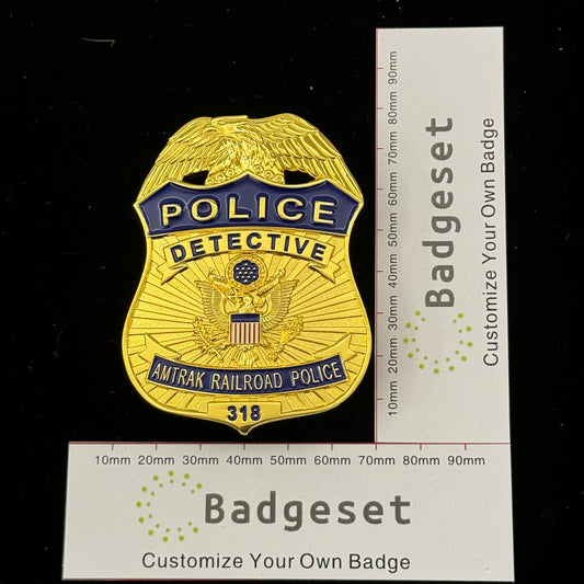 APD Railroad Detective Police Badge Replica Movie Props With #318