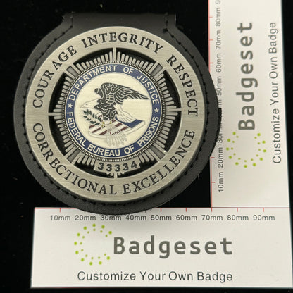 司法省連邦刑務局バッジ カスタマイズ可能な番号