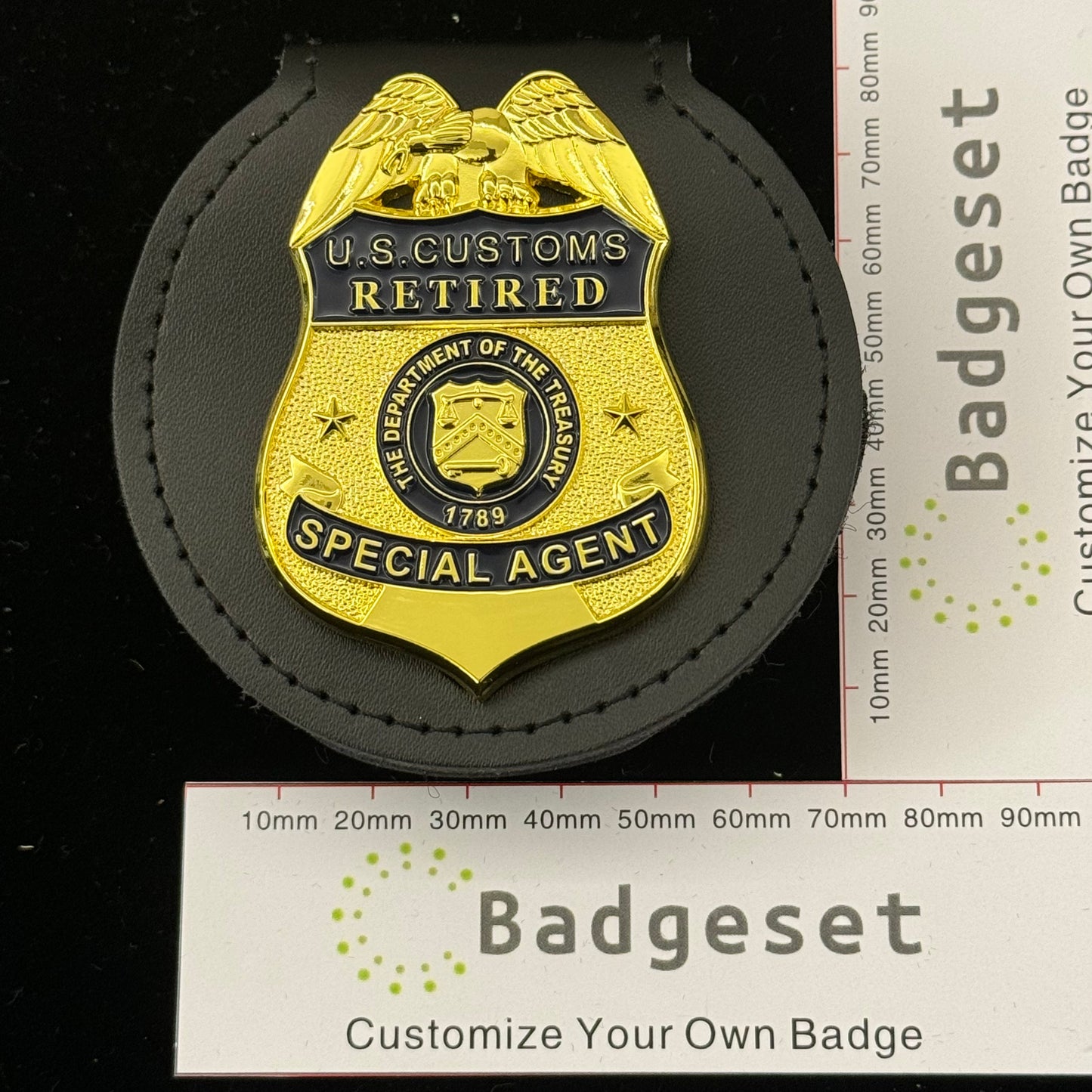 U.S.CUSTOMS RETIRED SPECIAL AGENT Customizable Number Movie prop badges