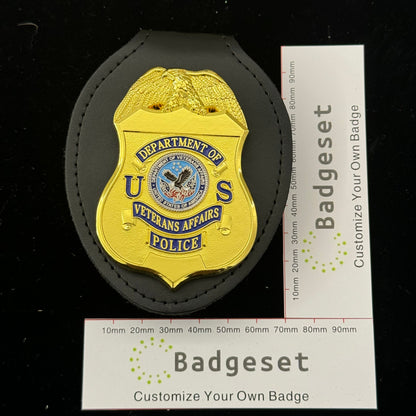 Réplica de placa policial del Departamento de Asuntos de Veteranos de EE. UU., accesorios de película personalizables