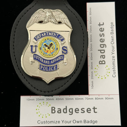 Réplica de placa policial del Departamento de Asuntos de Veteranos de EE. UU., accesorios de película personalizables
