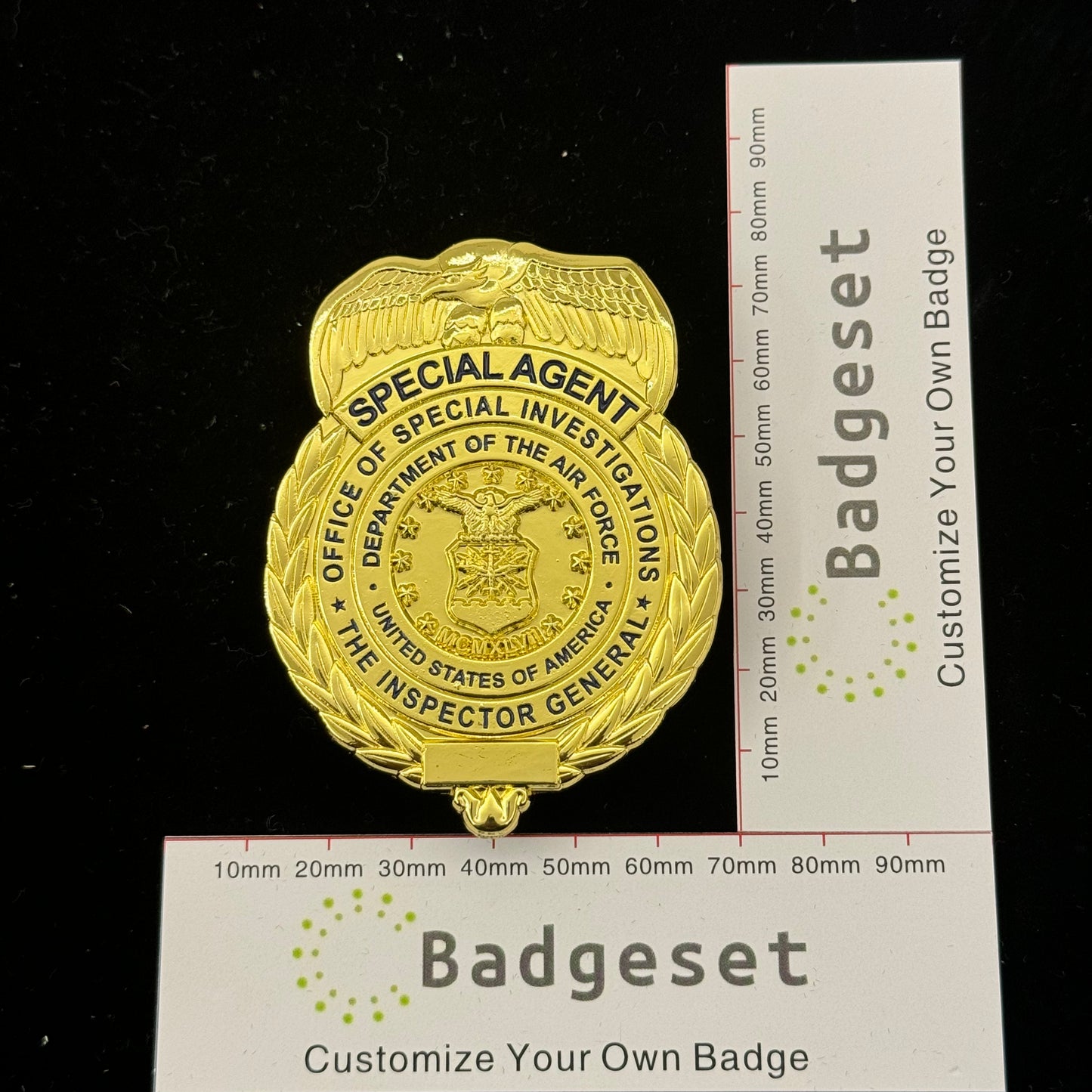 US AFOSI/OSI Air Force Office of Special Investigations Special Agent Badge Replica Movie Props Customizable number