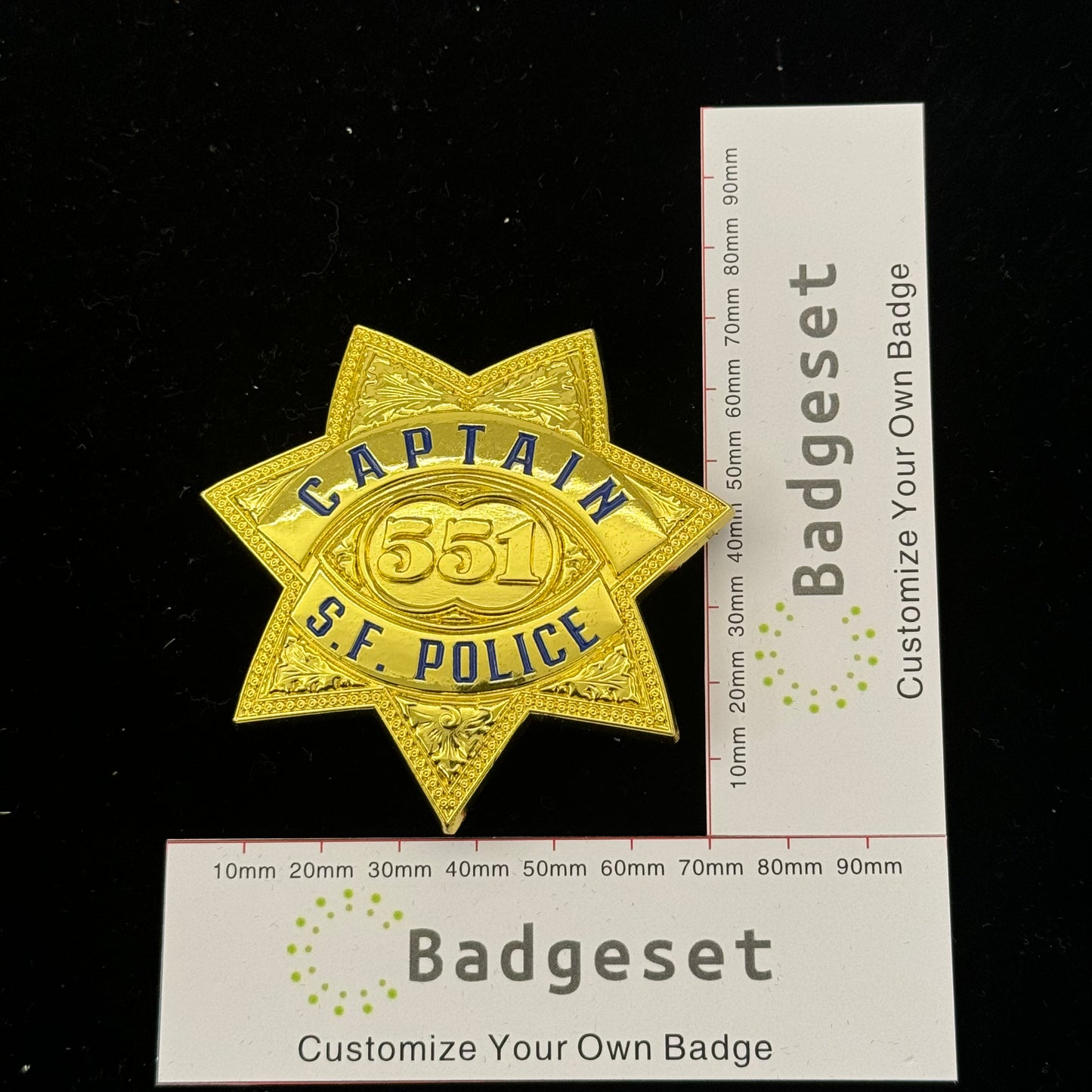 CAPTAIN S.F.POLICE BADGE Movie prop badges