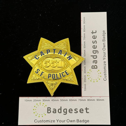 CAPTAIN S.F.POLICE BADGE Movie prop badges