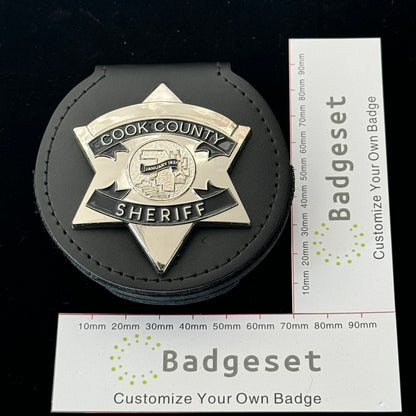 CCSO Condado de Cook Sheriff Estrella Insignia Dorada Número Personalizable Atrezzo de Película