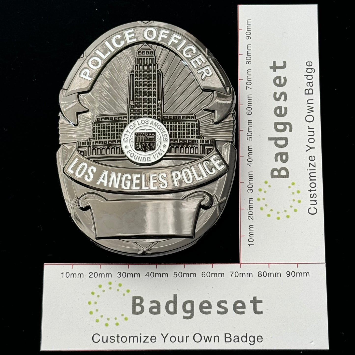 LAPD Los Angeles Police Office Customizable Number Movie prop badges