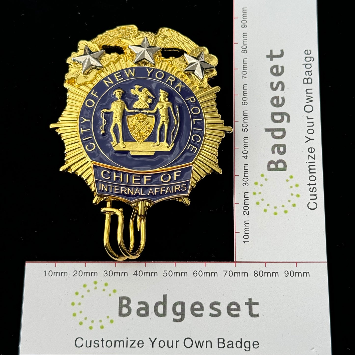 US New York Polise Chief Of Internal Affairs Badge Movie Props