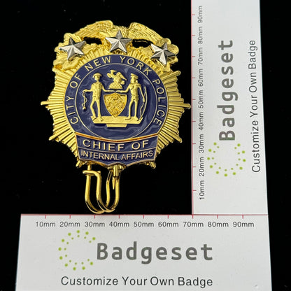 US New York Polise Chief Of Internal Affairs Badge Movie Props