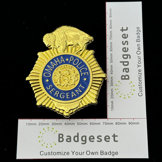Omaha Police Sergeant Badge Customizable Number