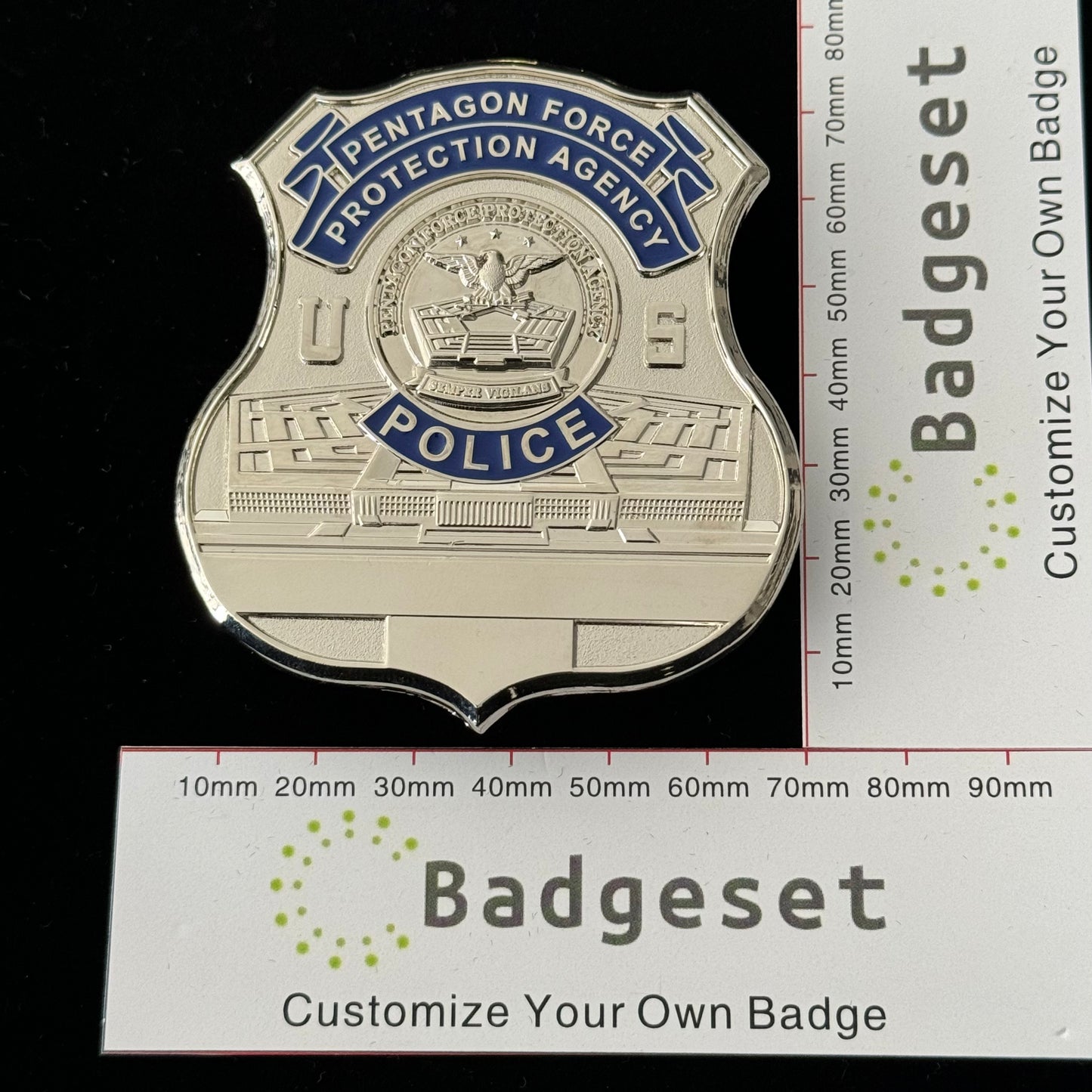 Insignia de policía de la Agencia de Protección de la Fuerza del Pentágono de EE. UU., réplica de utilería de película, personalizable