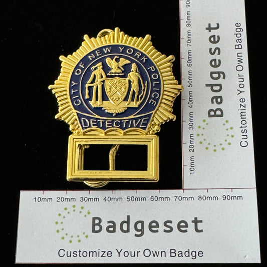 NYPD New York Police Detective Badge Replica Movie Props Customizable Number