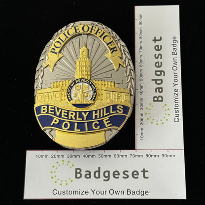 US Beverly Hills Detective Police Badge Replica Movie Props Customizable number