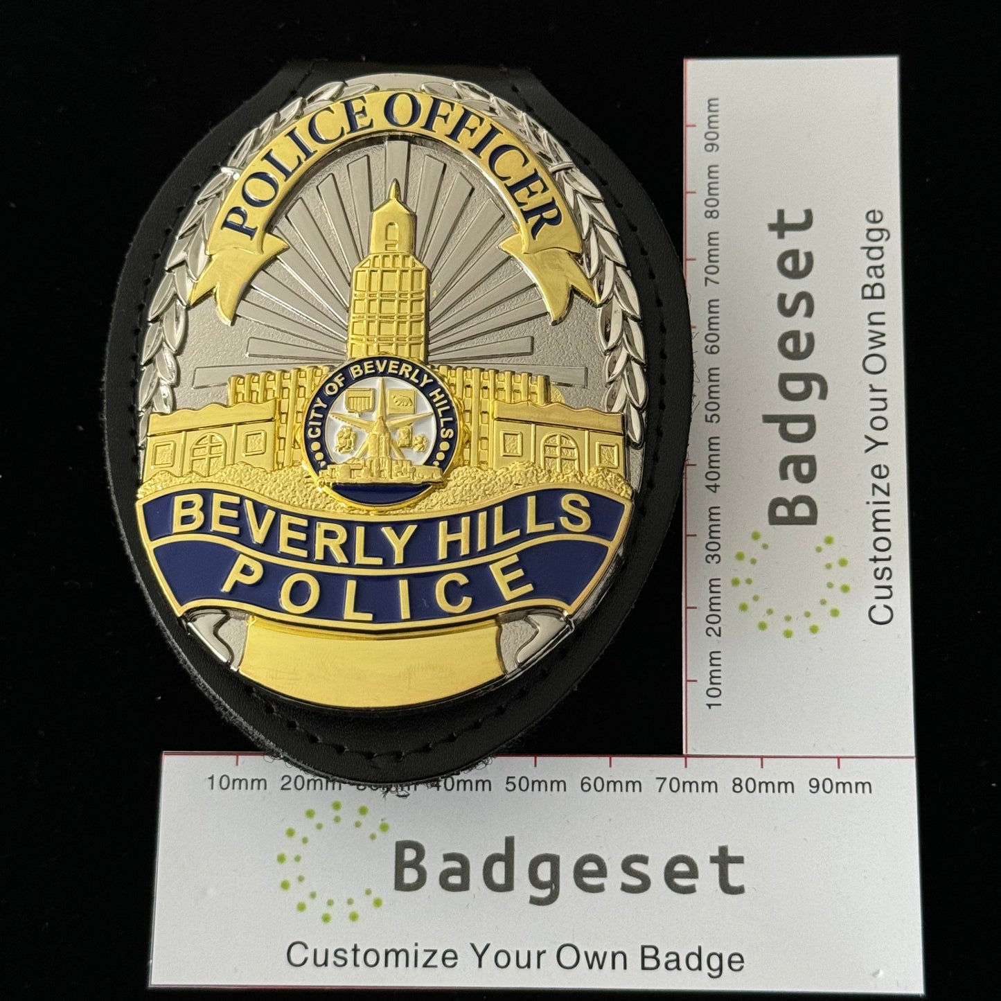 US Beverly Hills Detective Police Badge Replica Movie Props Customizable number