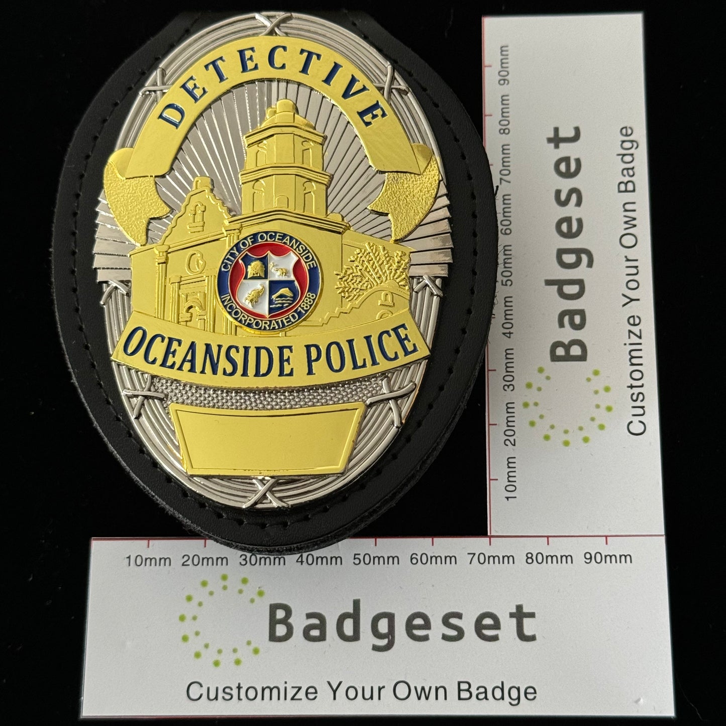 Insignia de detective de la policía de Oceanside de EE. UU. con número personalizable
