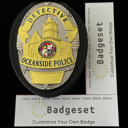 Insignia de detective de la policía de Oceanside de EE. UU. con número personalizable