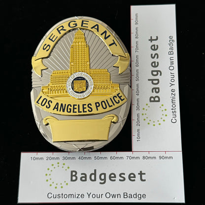 LAPD ロサンゼルス巡査部長 警察署バッジ レプリカ 映画小道具 カスタマイズ可能な番号
