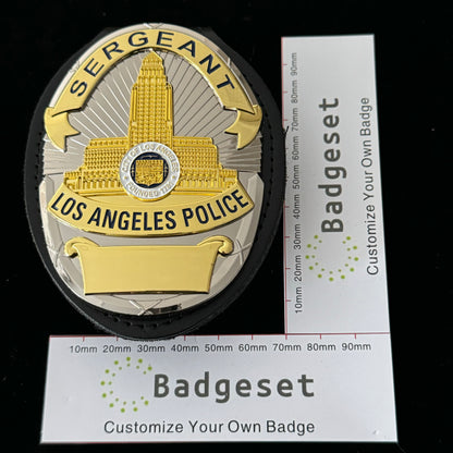 LAPD ロサンゼルス巡査部長 警察署バッジ レプリカ 映画小道具 カスタマイズ可能な番号