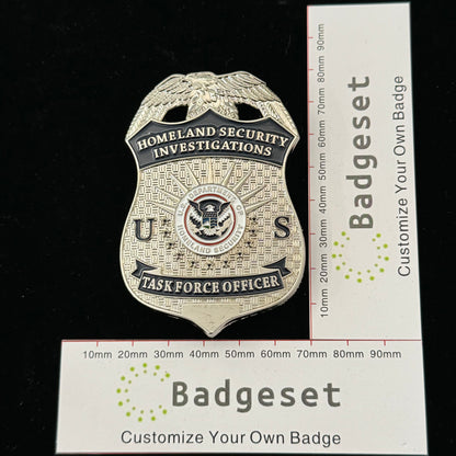 US HSI TFO Task Force Officer Homeland Security Investigations Badge Replica Movie Prop