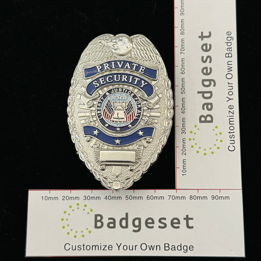 PRIVATE SECURITY Three stars badge Movie Props Customize Number