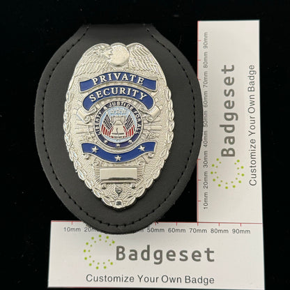 SEGURIDAD PRIVADA Placa de tres estrellas Atrezzo de cine Personalizar número