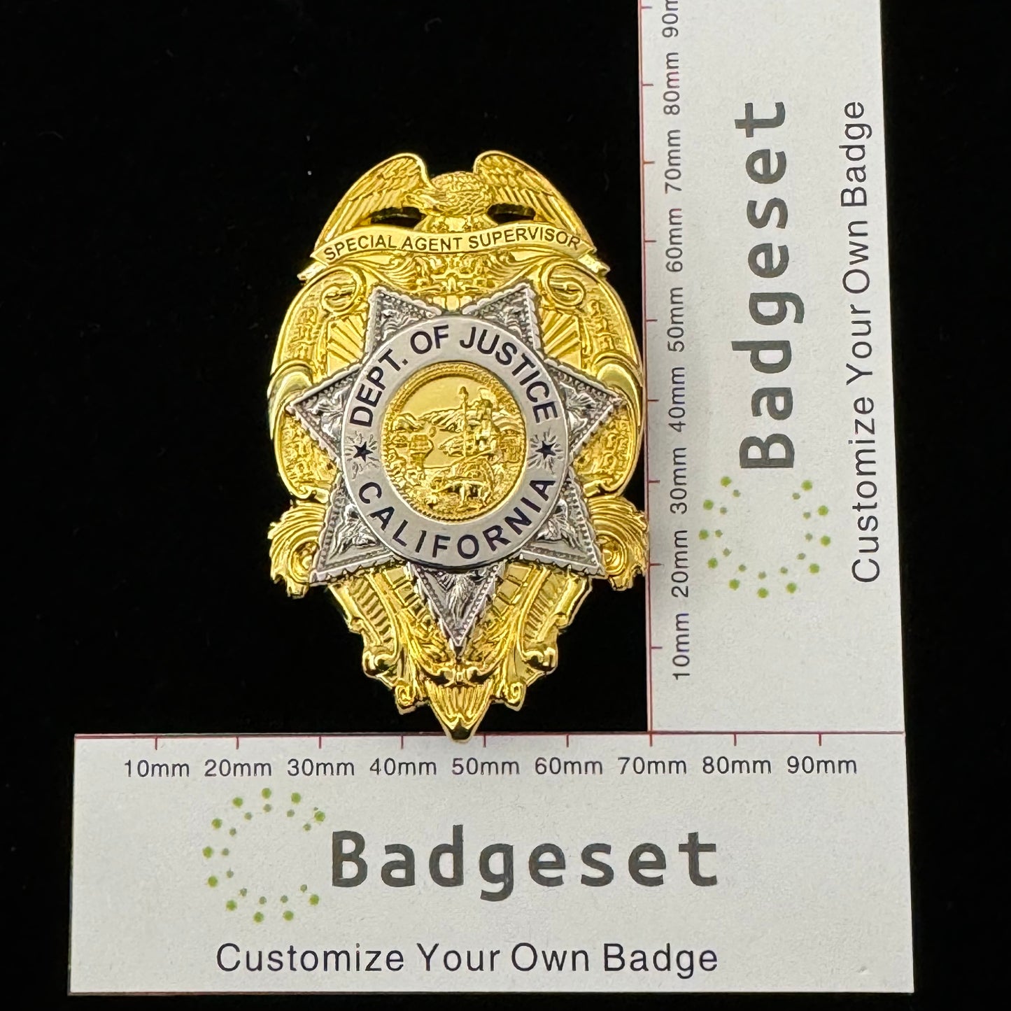 U.S.California Dept.Of Justice Special Agent Supervisor Replica Movie Props Badge