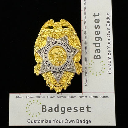 U.S.California Dept.Of Justice Special Agent Supervisor Replica Movie Props Badge