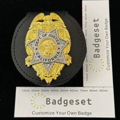 U.S.California Dept.Of Justice Special Agent Supervisor Replica Movie Props Badge