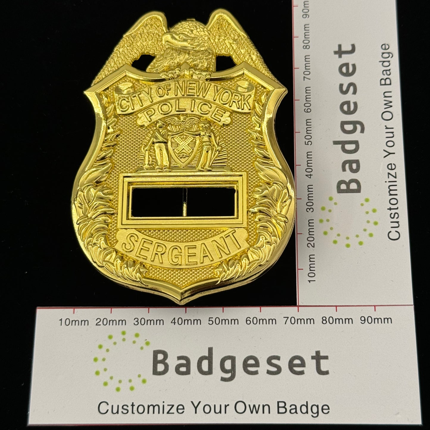 City Of New York Police Sergeant BADGE Replica Movie Props Number Customize