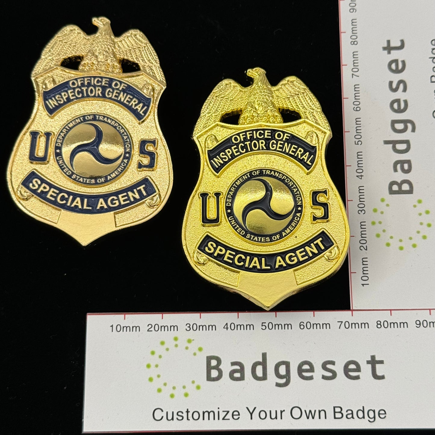 Insignia de agente especial de la película "Oficial del Inspector General de EE. UU.", réplica personalizable.
