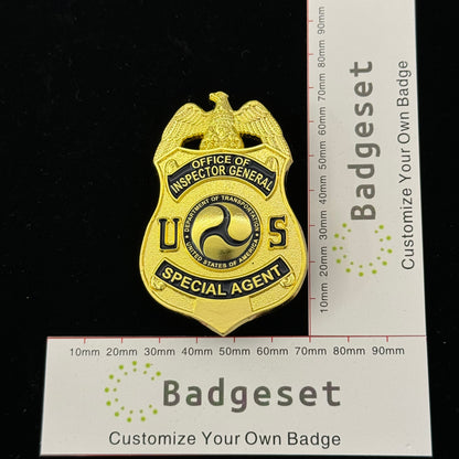 Insignia de agente especial de la película "Oficial del Inspector General de EE. UU.", réplica personalizable.