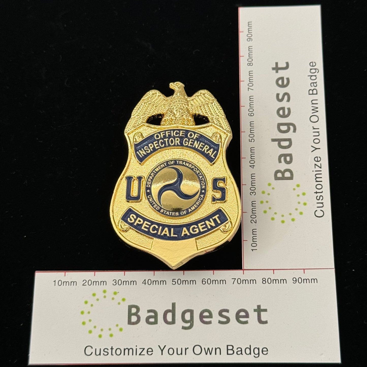 Insignia de agente especial de la película "Oficial del Inspector General de EE. UU.", réplica personalizable.