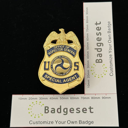 Insignia de agente especial de la película "Oficial del Inspector General de EE. UU.", réplica personalizable.