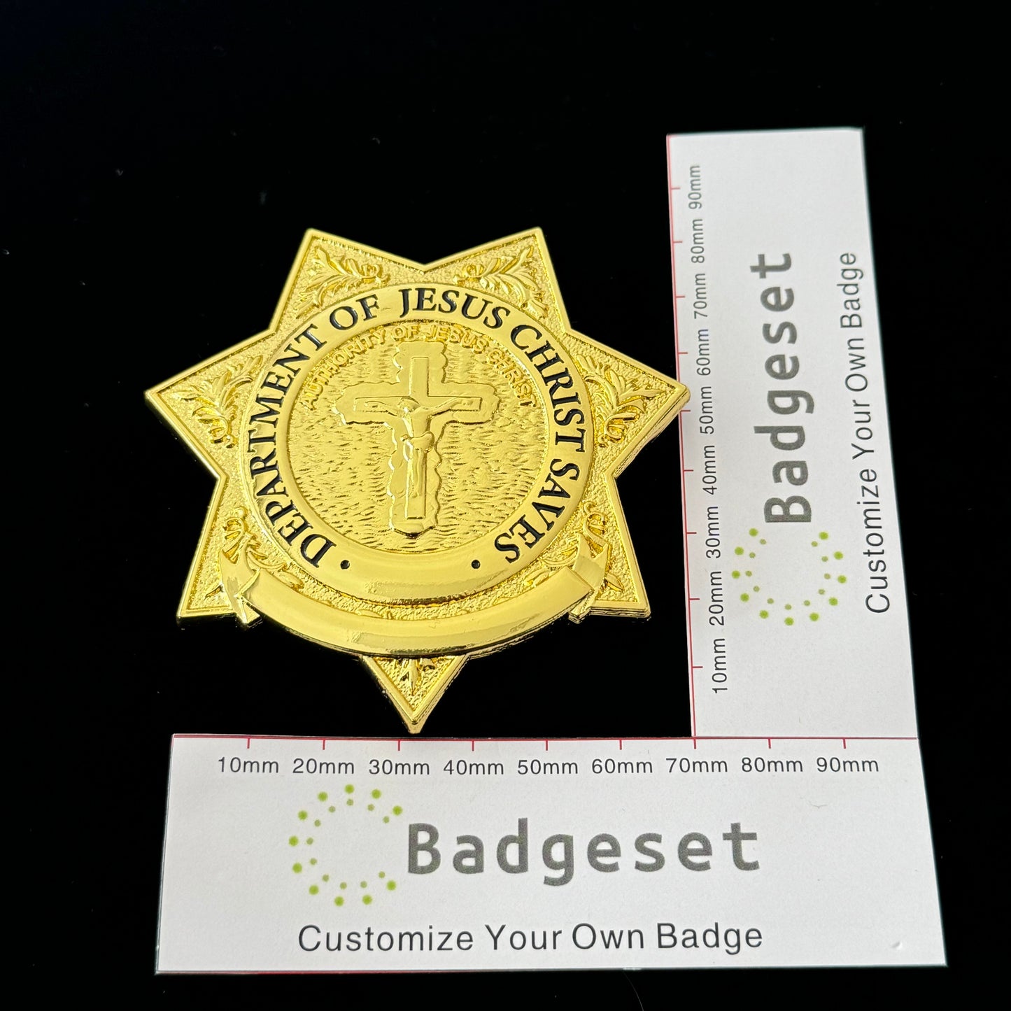 DEPT. OF JESUS CHRIST SAVES 777 SOUL OFFICER BADGE Customizable Replica Movie Props